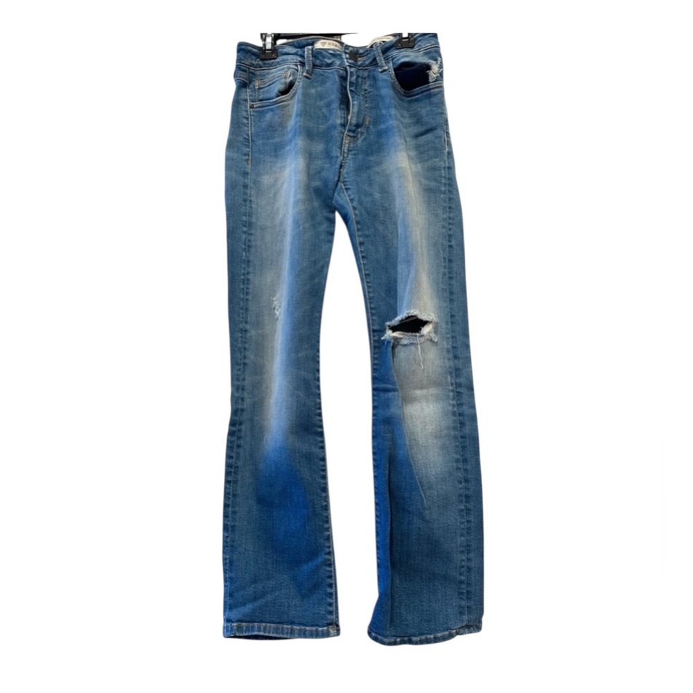 Guess Retro Pencil Straight Distressed Denim Size 26